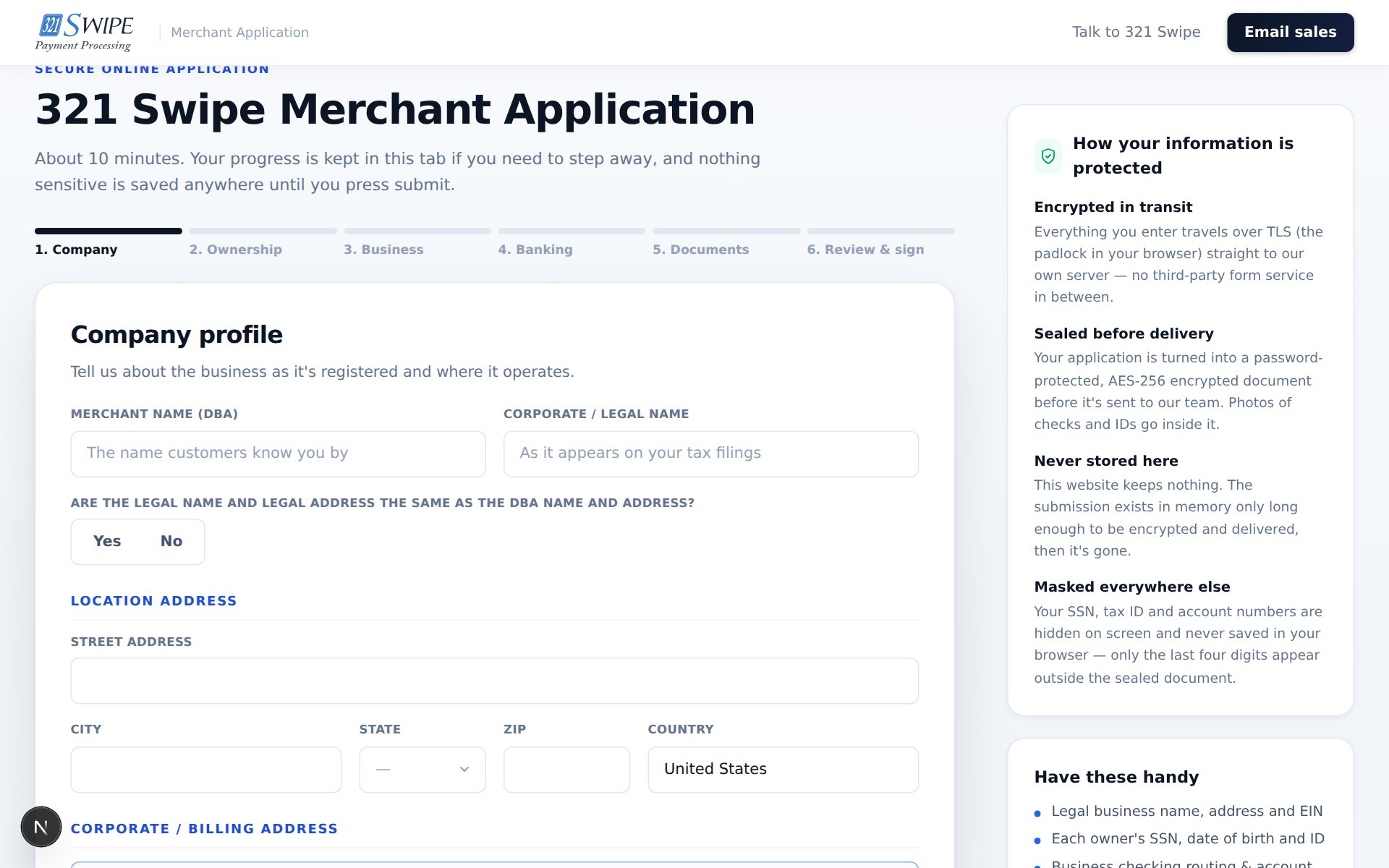 Secure Merchant Application screenshot