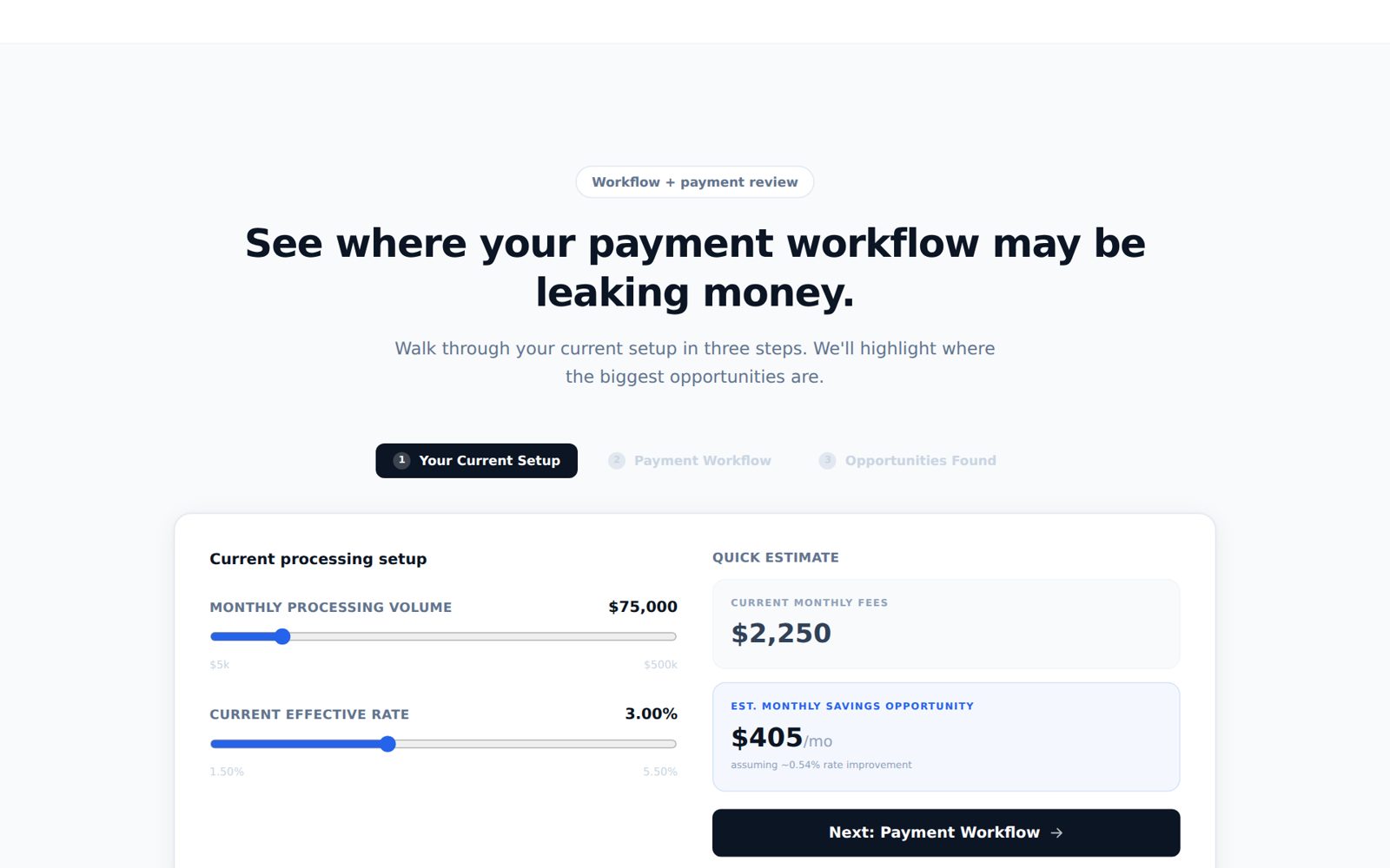 Payment Workflow Review screenshot